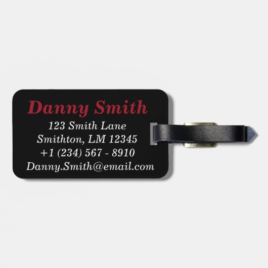 Basismonogram (rood) bagagelabel (Achterkant horizontaal)