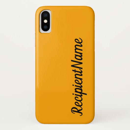 Basisnaam, minimale Oranje achtergrond en zwarte n Case-Mate iPhone Case (Achterkant)
