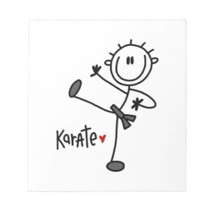 Basisontwerpen van mannelijke stickfigure karate T Notitieblok