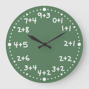 Basisoptelsom wiskundige rekenklok grote klok