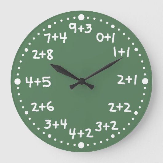 Basisoptelsom wiskundige rekenklok grote klok (Voorkant)