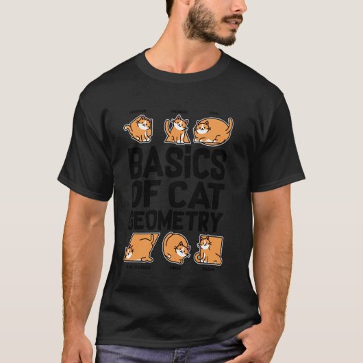 Basisprincipes van kattengeometrie, wiskundeleraar t-shirt (Voorkant)