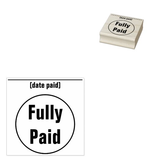 Basisrubberen stempel "volledig betaald" (Gestempeld)