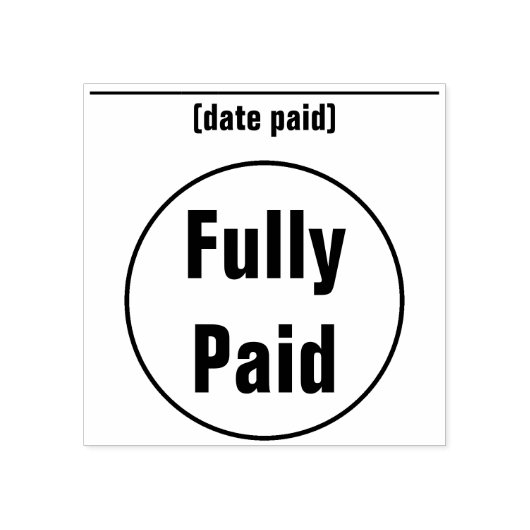 Basisrubberen stempel "volledig betaald" (Afrduk)