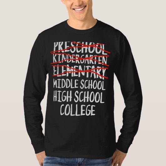 Basisschool Afstuderen middelbaar naar school T-shirt (Voorkant)