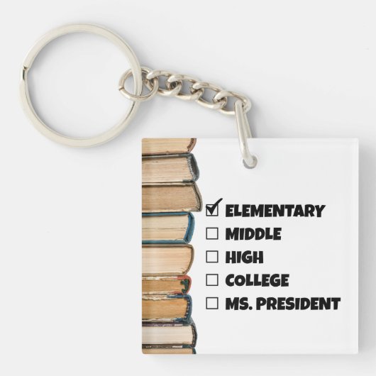 Basisschool Afstuderen Ms. President Sleutelhanger (Voorkant)