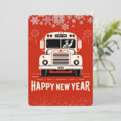 BASISSCHOOL BUSCHAUFFEUR GELUKKIG NIEUWJAARSKAART (Staand voorkant)