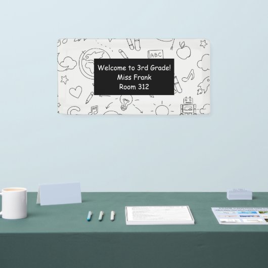 Basisschool gepersonaliseerd leraar klaslokaal spandoek (Beurs)