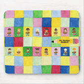 Basisschool Klaslokaal Kinderen aan Bureaus Muismat (Voorkant)