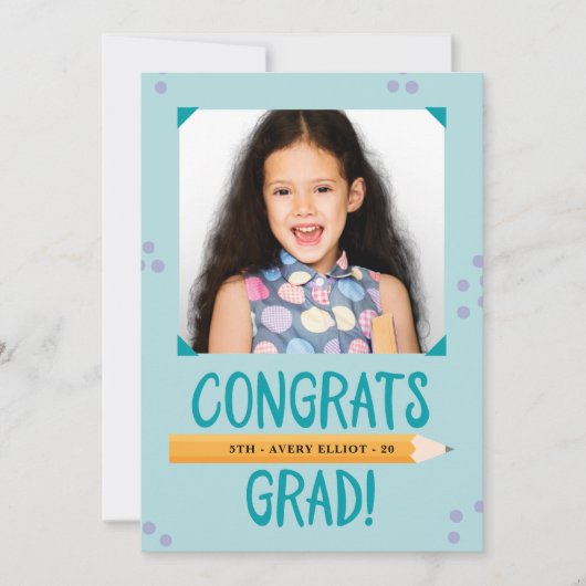 Basisschool Meisje Afstuderen Kaart (Voorkant)