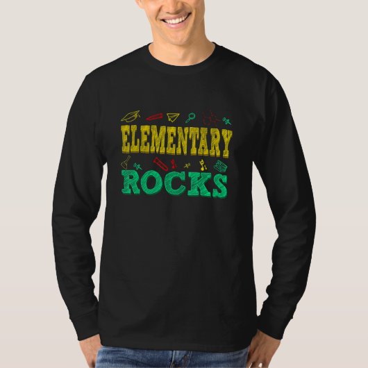Basisschool Rocks Schattige Basisschool Geweldige T-shirt (Voorkant)