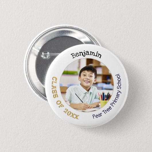 Basisschool Verlaat Keepsake Foto Ronde Button 5,7 Cm (Voorkant /achterkant)