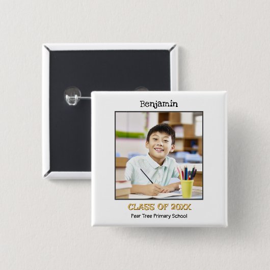Basisschool Verlaat Keepsake Foto Vierkante Button 5,1 Cm (Voorkant /achterkant)