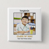 Basisschool Verlaat Keepsake Foto Vierkante Button 5,1 Cm (Voorkant)