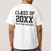 Basisschool voor Afstuderen van 20XX Uw school T-shirt (Achterkant)
