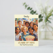 Basisschoolklas van  briefkaart (Staand voorkant)