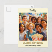 Basisschoolleerling van de klas van briefkaart (Voorkant / Achterkant)