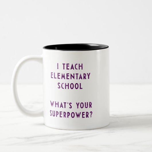Basisschoolleraar Superpower Mok (Links)