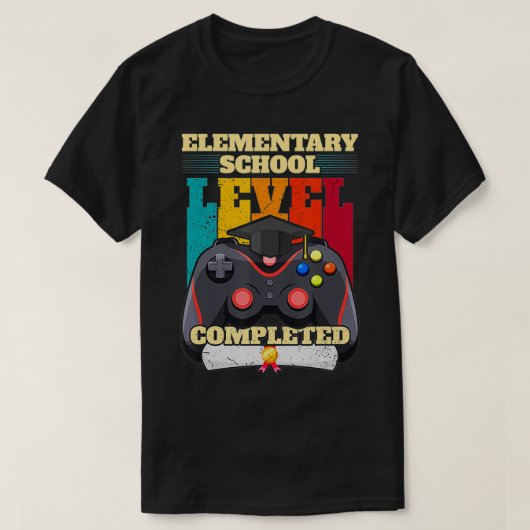 Basisschoolniveau Compleet Grappig Afstuderen T-shirt (Design voorkant)