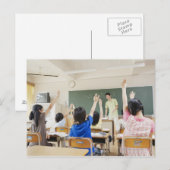 Basisschoolstudenten op school 2 briefkaart (Voorkant / Achterkant)