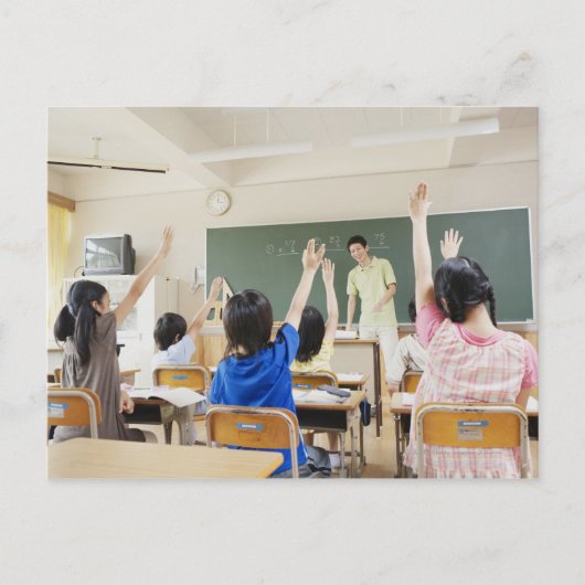 Basisschoolstudenten op school 2 briefkaart (Voorkant)