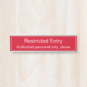 Basissein voor "Beperkte toegang": Deurteken Deurbordje (Voorkant)