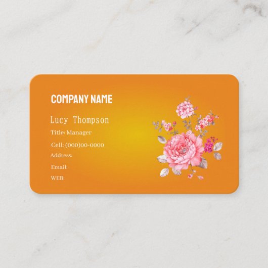 BASISSJABLOON VISITEKAARTJE, bloem Visitekaartje (Voorkant)