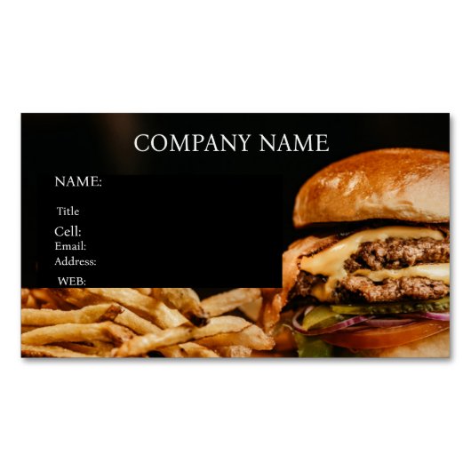 BASISSJABLOON VISITEKAARTJE HAMBURGERS MAGNETISCH VISITEKAARTJE (Voorkant)