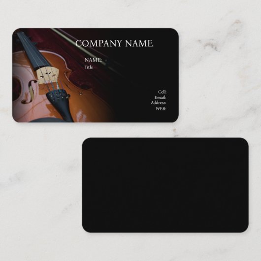 BASISSJABLOON VISITEKAARTJE VIOLIN (Voorkant / Achterkant)