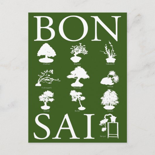 Basisstijlen van Bonsai-boom Briefkaart (Voorkant)