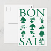 Basisstijlen van Bonsai-boom Briefkaart (Voorkant / Achterkant)