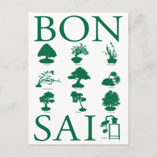 Basisstijlen van Bonsai-boom Briefkaart