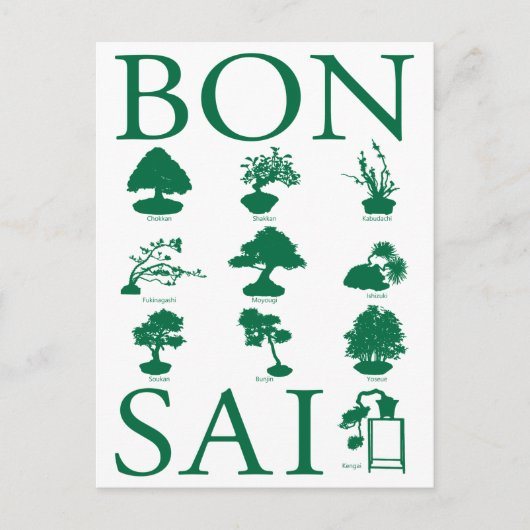 Basisstijlen van Bonsai-boom Briefkaart (Voorkant)