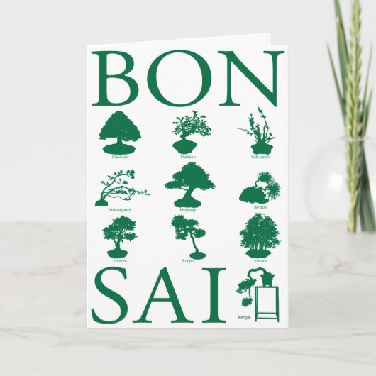Basisstijlen van Bonsai-boom Kaart (Voorkant)