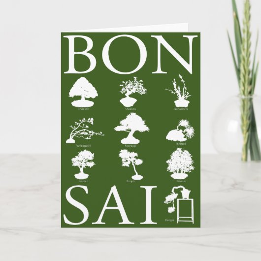 Basisstijlen van Bonsai-boom Kaart (Voorkant)