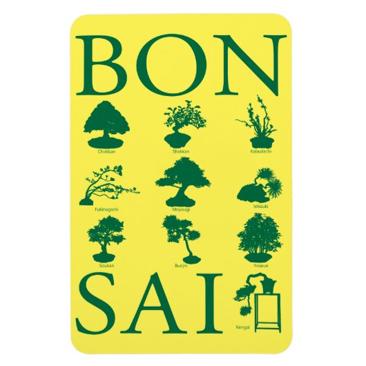 Basisstijlen van Bonsai-boom Magneet (Verticaal)