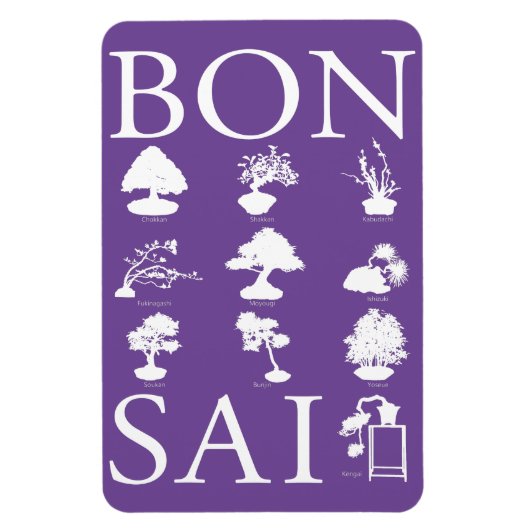 Basisstijlen van Bonsai-boom Magneet (Verticaal)