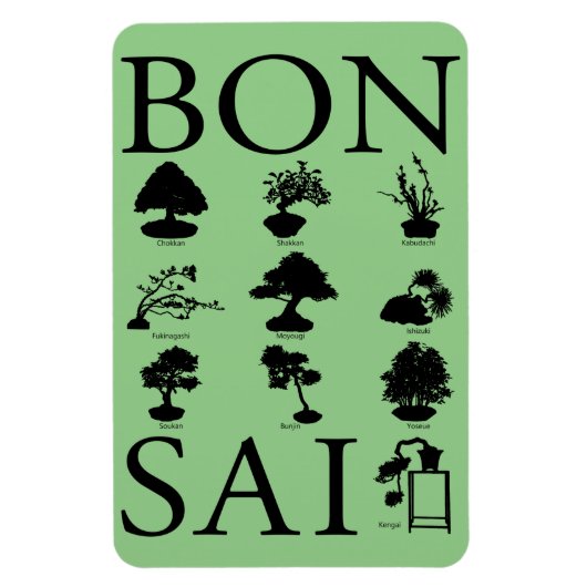 Basisstijlen van Bonsai-boom Magneet (Verticaal)