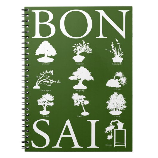 Basisstijlen van Bonsai-boom Notitieboek (Voorkant)
