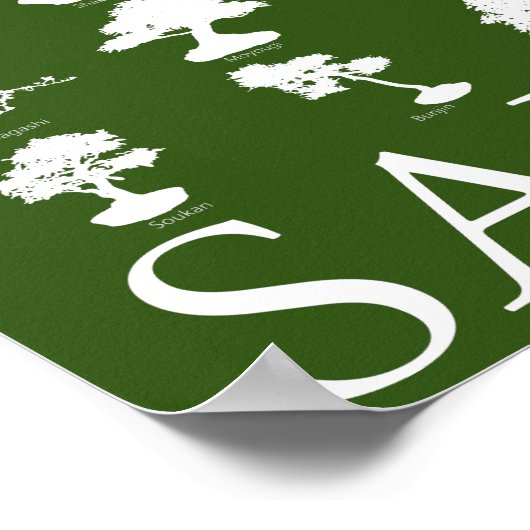 Basisstijlen van Bonsai-boom Poster (Hoek)