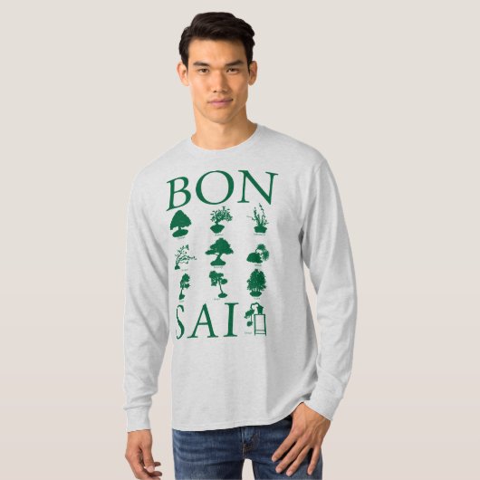 Basisstijlen van Bonsai-boom T-shirt (Voorkant volledig)