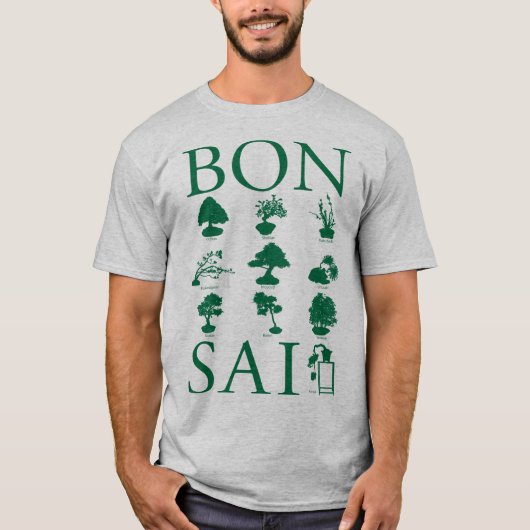 Basisstijlen van Bonsai-boom T-shirt (Voorkant)