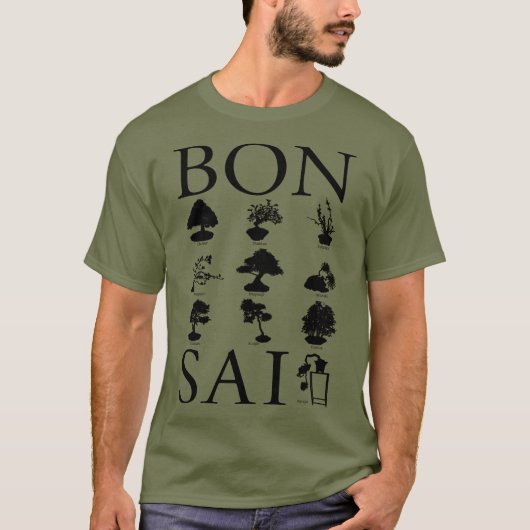 Basisstijlen van Bonsai-boom T-shirt (Voorkant)
