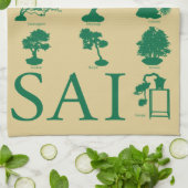 Basisstijlen van Bonsai-boom Theedoek (Gevouwen)