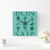 Basisstijlen van Bonsai-boom Vierkante Klok (Huis)