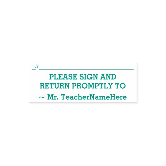 Basisversie "GELIEVE TE SIGN EN SNEL TERUG TE KERE Zelfinktende Stempel (Design)