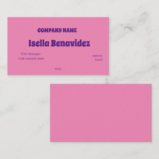 BASISVISITEKAARTJE SJABLOON VISITEKAARTJE (Voorkant / Achterkant)