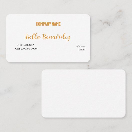 BASISVISITEKAARTJE SJABLOON VISITEKAARTJE (Voorkant / Achterkant)