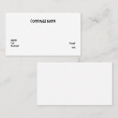 BASISVISITEKAARTJE SJABLOON VISITEKAARTJE (Voorkant / Achterkant)