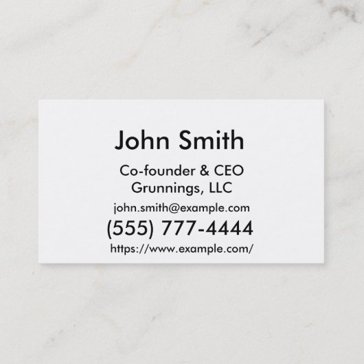 BasisVisitekaartje Visitekaartje (Achterkant)